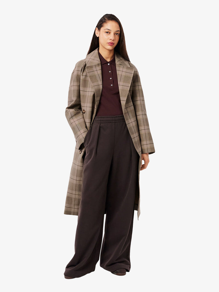 LACOSTE cappotto con motivo scozzese impermeabile donna beige