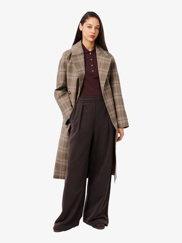LACOSTE cappotto con motivo scozzese impermeabile donna beige