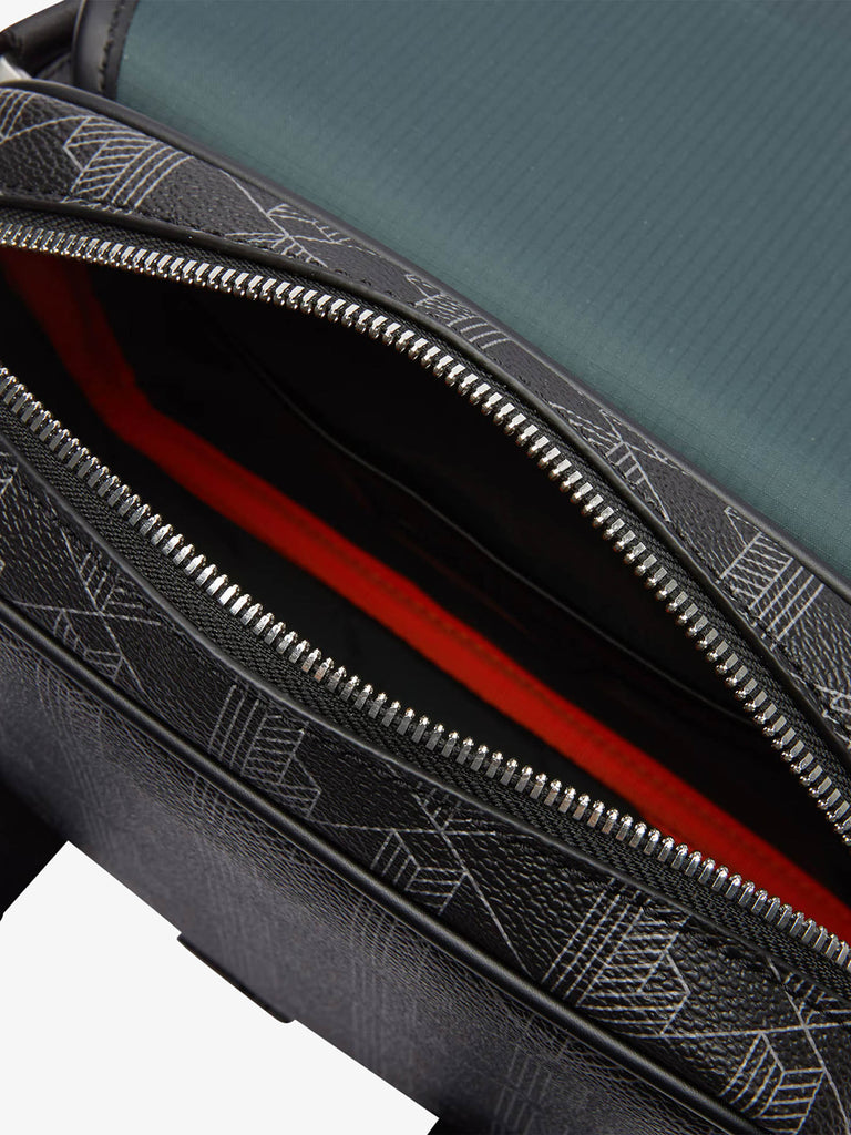 LACOSTE borsello uomo con patta e clip blend pvc grigio