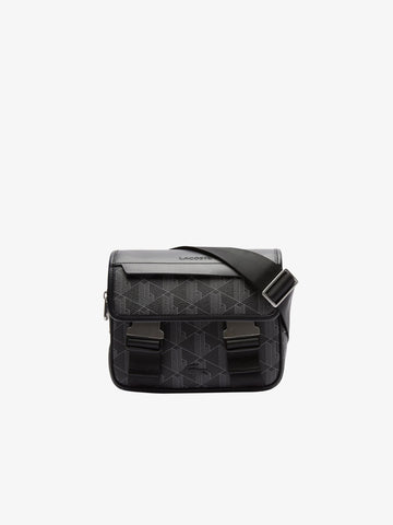 LACOSTE borsello uomo con patta e clip blend pvc grigio