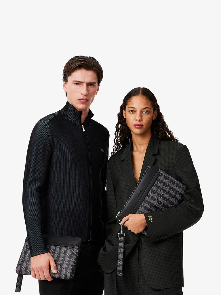 LACOSTE pochette uomo the blend pvc grigio