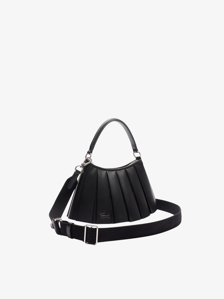 LACOSTE borsa a mano lenglen della sfilata pelle nero