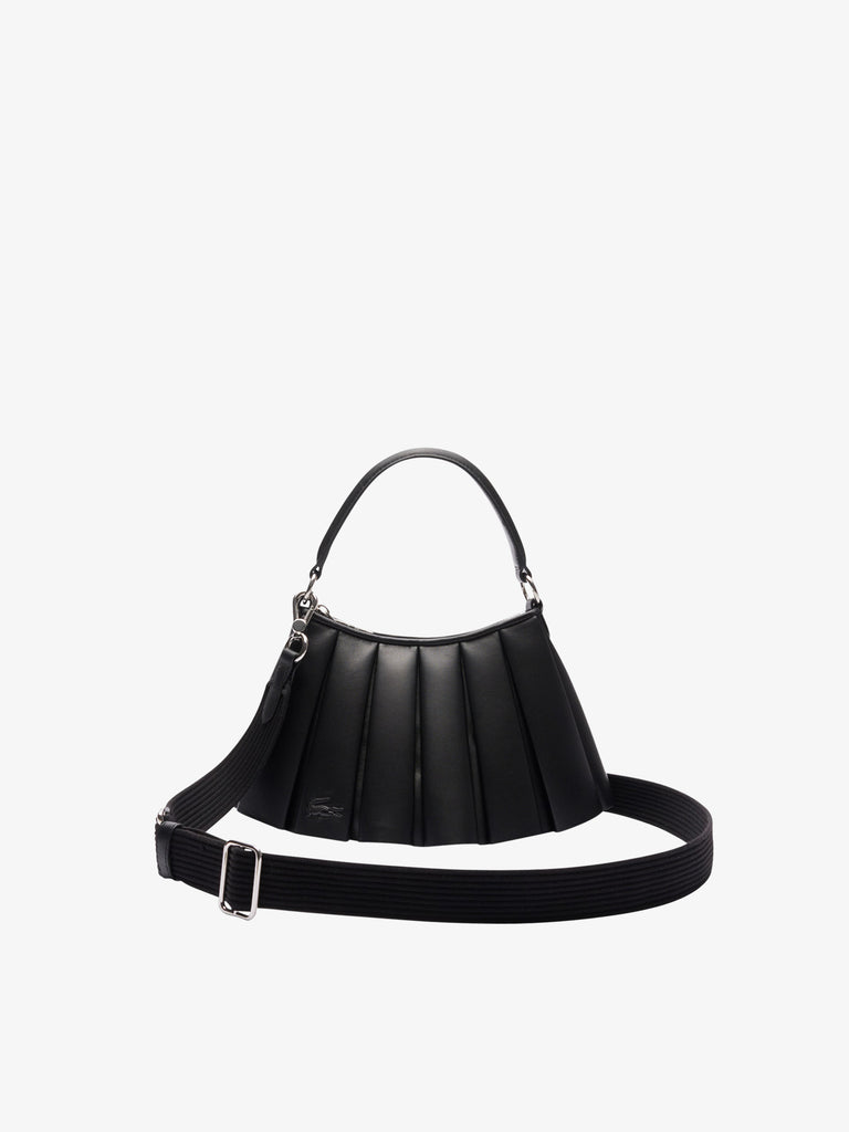 LACOSTE borsa a mano lenglen della sfilata pelle nero