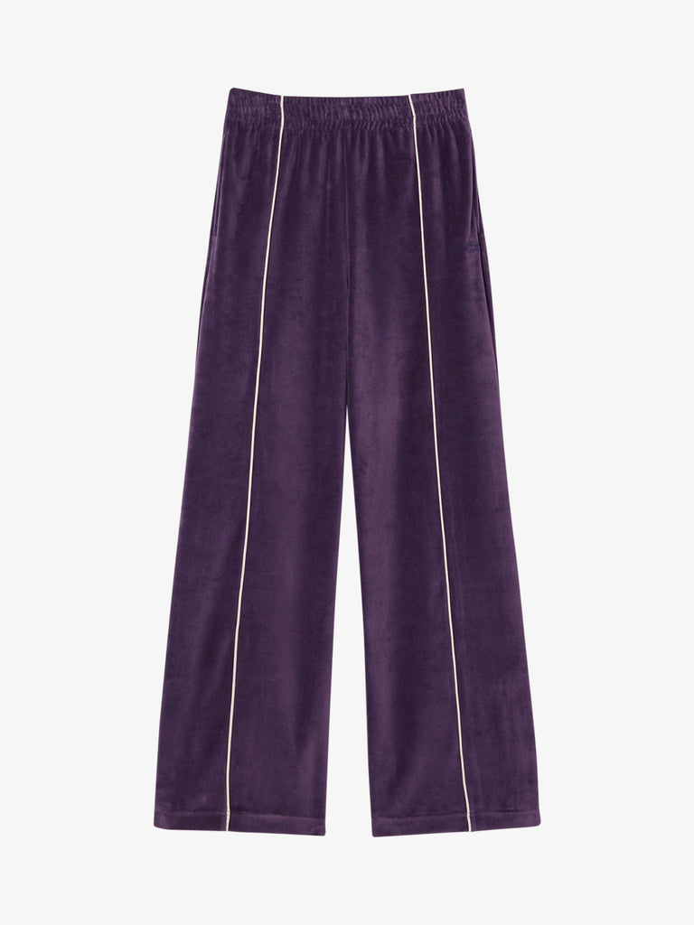 LACOSTE joggers in velluto con bordo donna viola