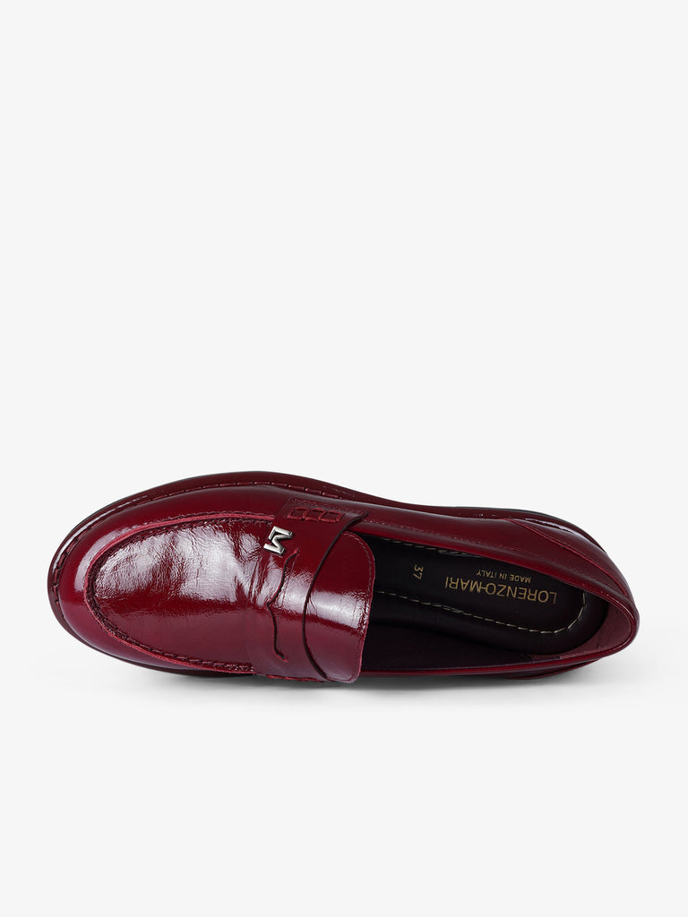 LORENZO MARI mocassini donna luna 01 vernice bordeaux