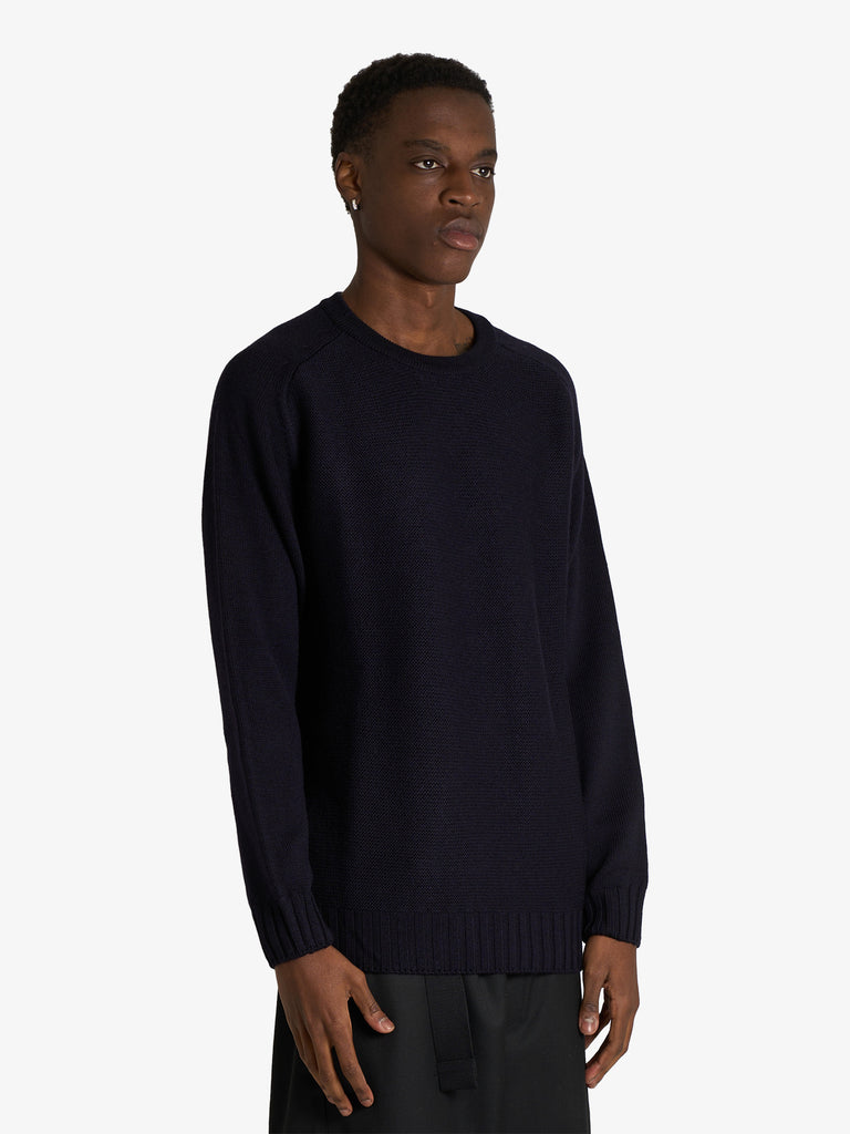 LOW BRAND maglia in lana merino uomo blu