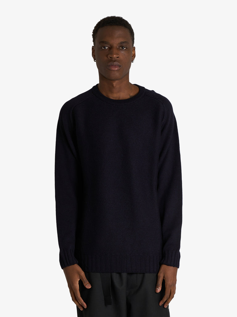 LOW BRAND maglia in lana merino uomo blu