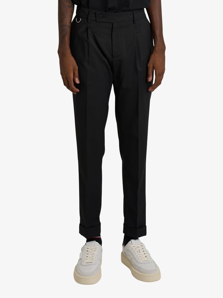 LOW BRAND pantalone uomo nero lana