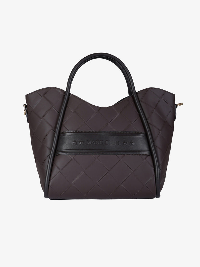 MARC ELLIS borsa a spalla donna basket plait marrone