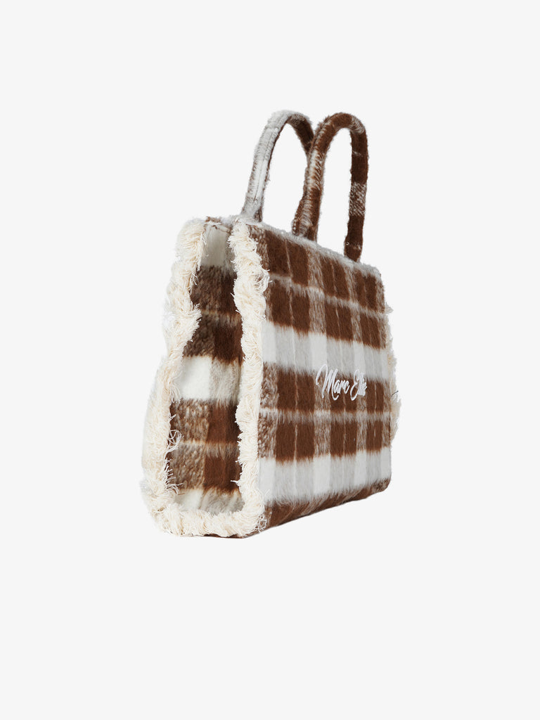MARC ELLIS borsa a mano donna buby check l marrone