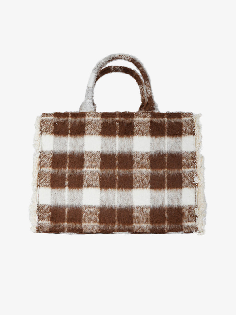 MARC ELLIS borsa a mano donna buby check l marrone