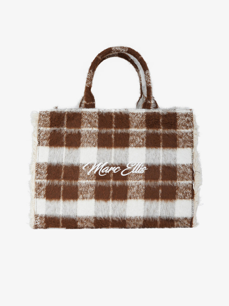 MARC ELLIS borsa a mano donna buby check l marrone