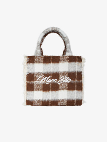 MARC ELLIS borsa a mano donna buby check s marrone