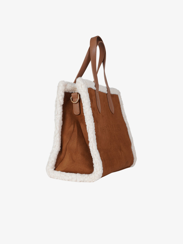 MARC ELLIS borsa a mano donna buby suede m marrone