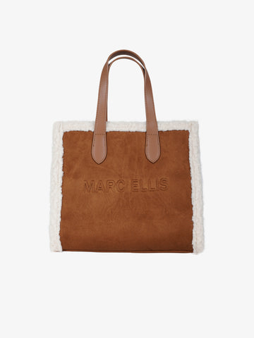 MARC ELLIS borsa a mano donna buby suede m marrone