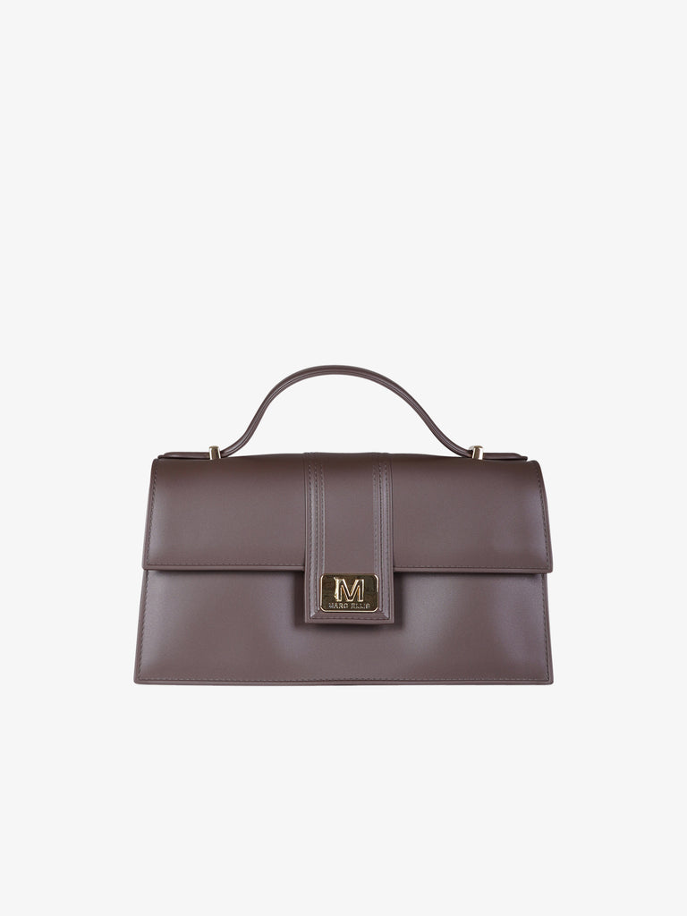 MARC ELLIS borsa a mano donna flat arrow m pvc marrone