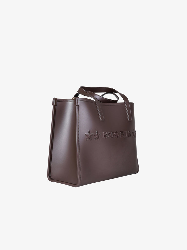 MARC ELLIS borsa a spalla donna flat go pvc marrone