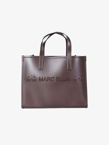 MARC ELLIS borsa a spalla donna flat go pvc marrone
