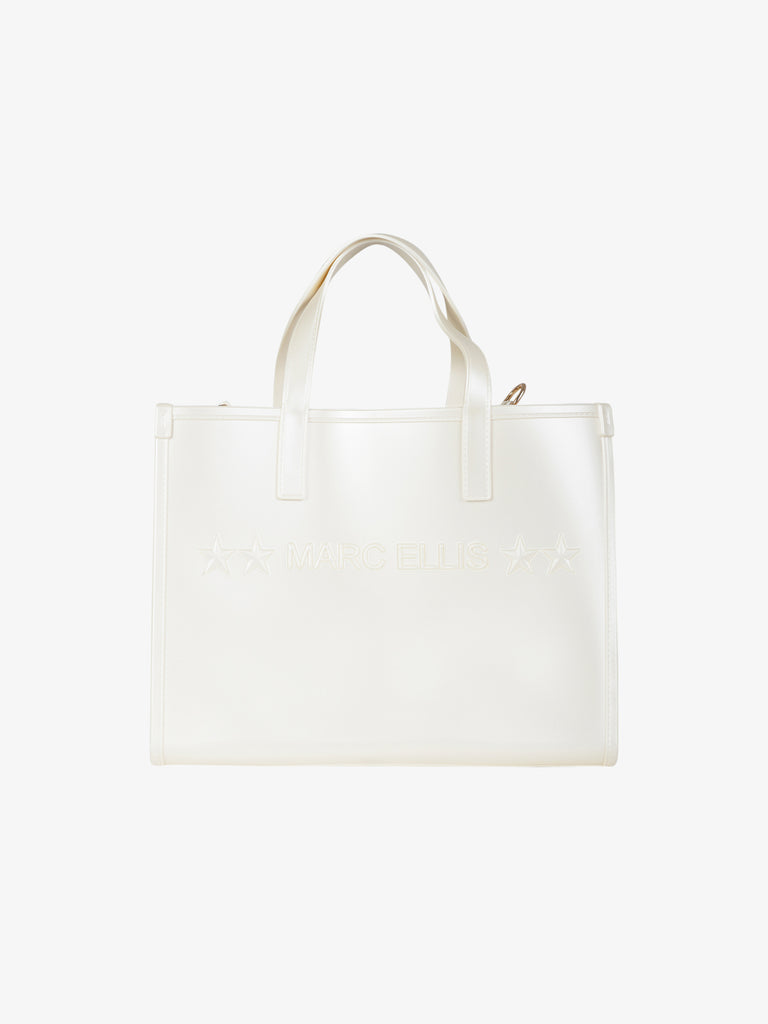 MARC ELLIS borsa a spalla donna flat go pvc panna