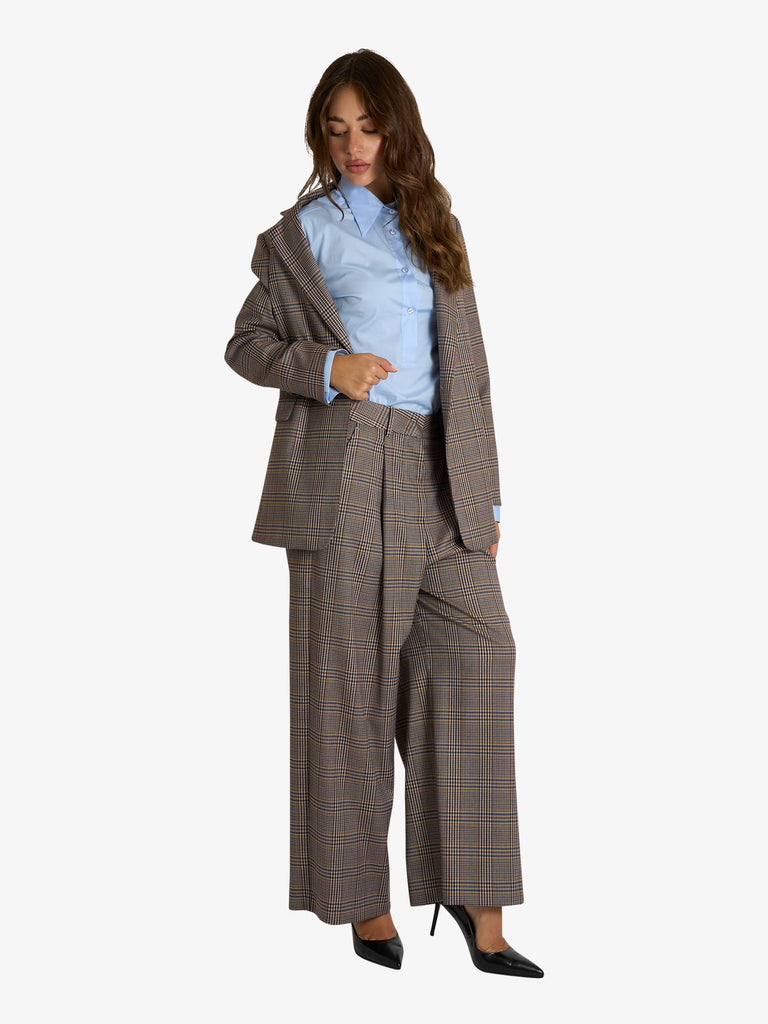 MERCI blazer monopetto a quadri donna grigio