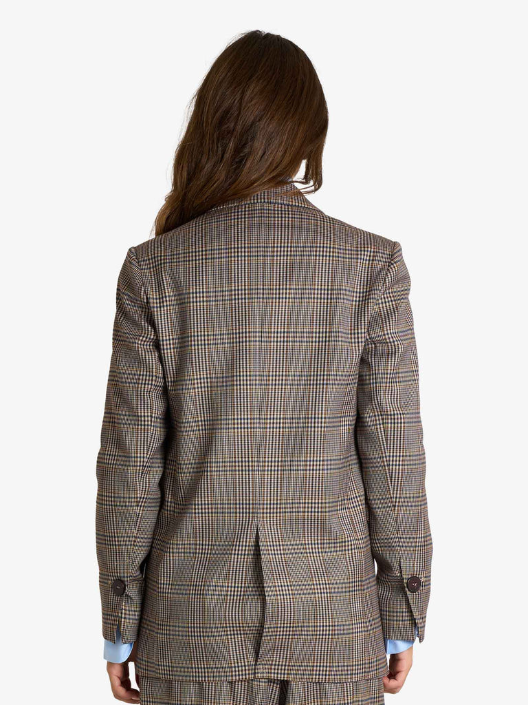 MERCI blazer monopetto a quadri donna grigio