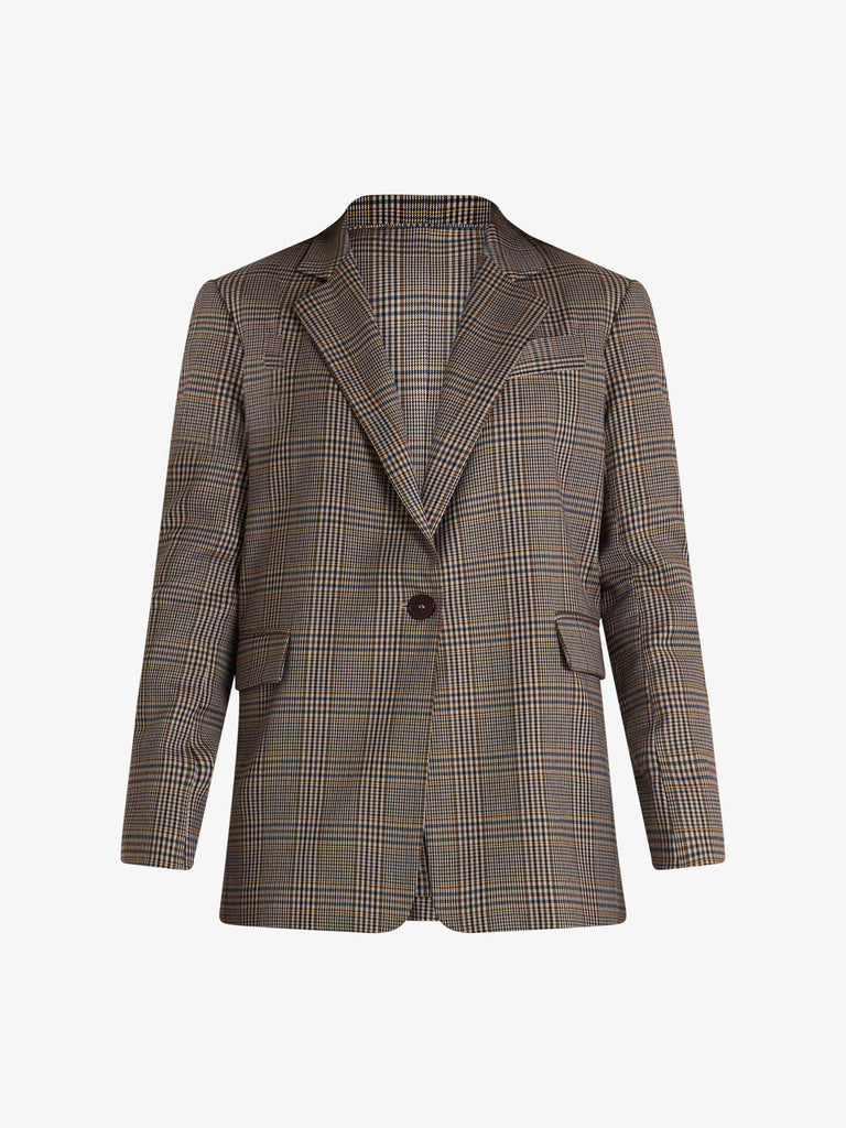 MERCI blazer monopetto a quadri donna grigio