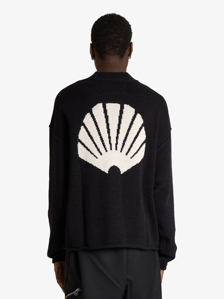 NEW AMSTERDAM cardigan con logo uomo nero cotone