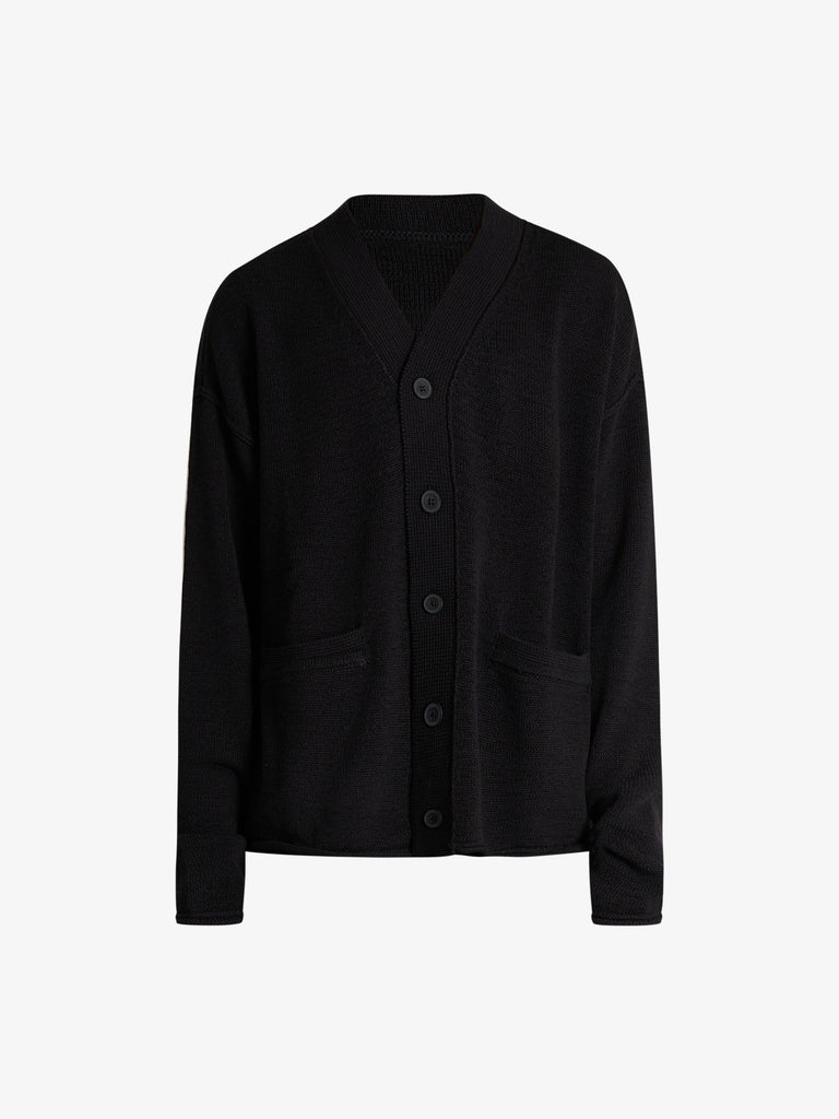 NEW AMSTERDAM cardigan con logo uomo nero cotone