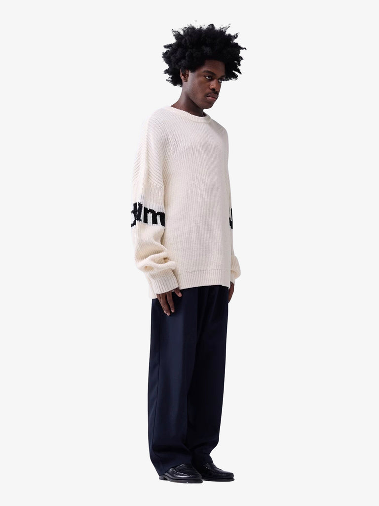 NEW AMSTERDAM maglia a maniche lunghe name crew uomo beige