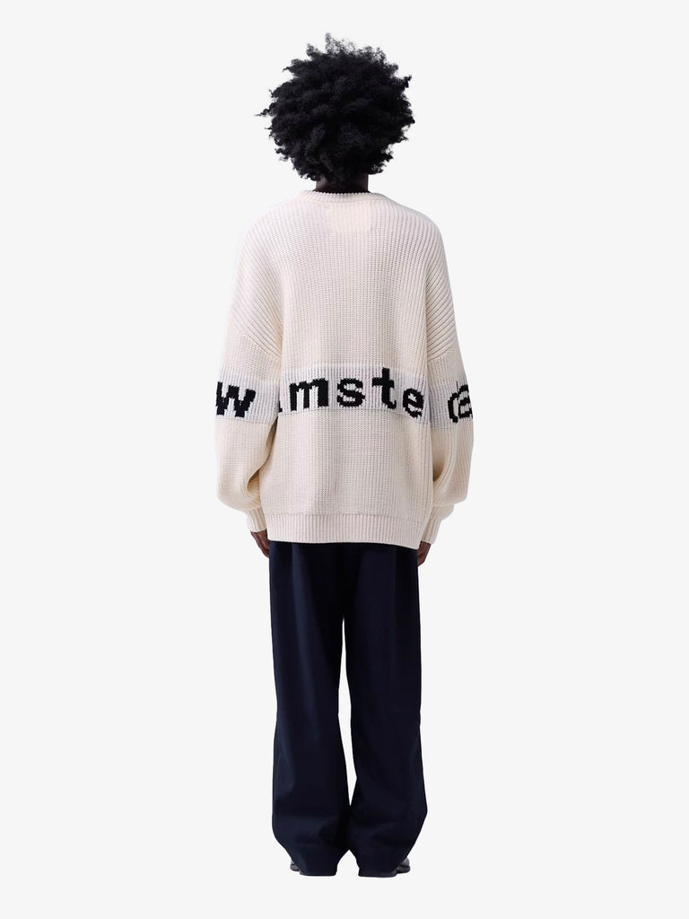 NEW AMSTERDAM maglia a maniche lunghe name crew uomo beige