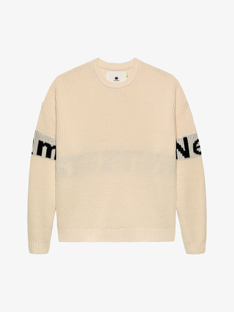 NEW AMSTERDAM maglia a maniche lunghe name crew uomo beige