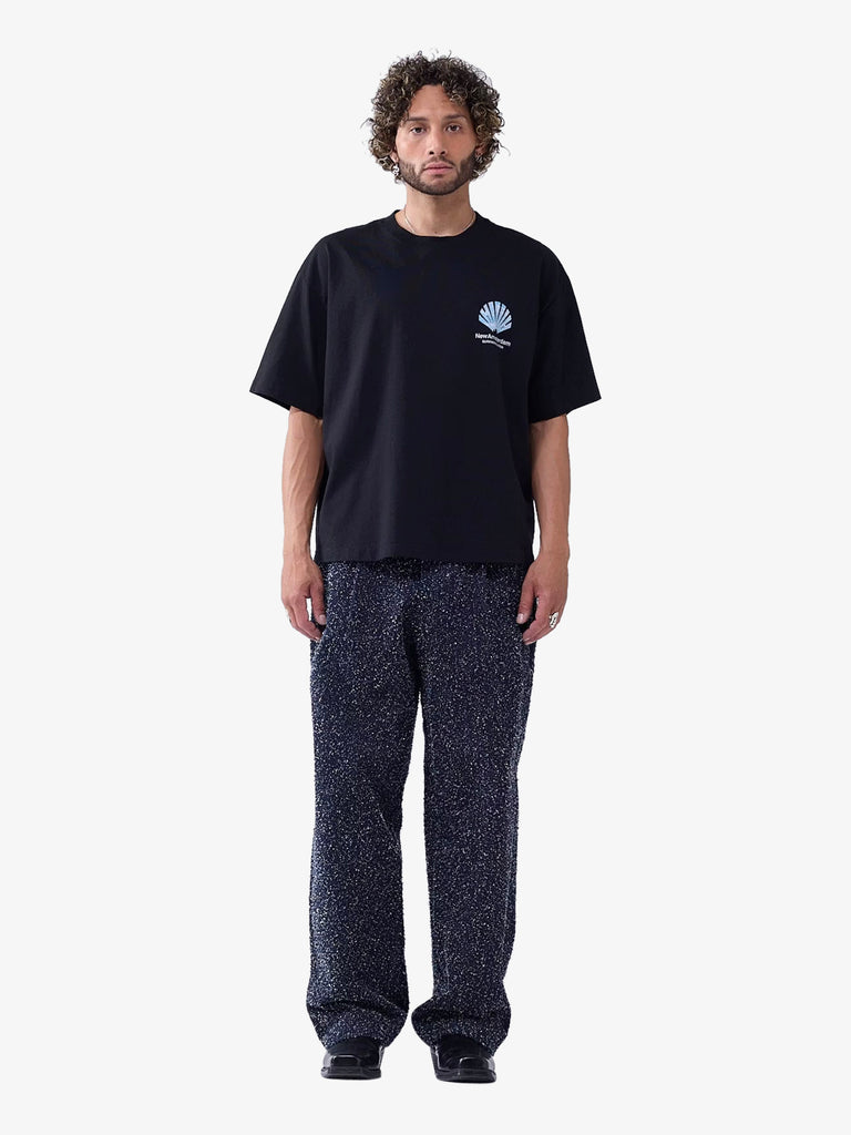 NEW AMSTERDAM t-shirt line up uomo nero cotone