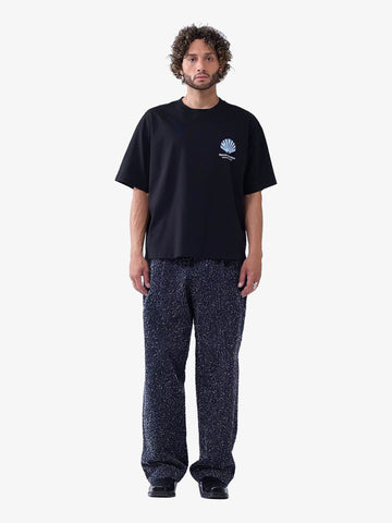 NEW AMSTERDAM t-shirt line up uomo nero cotone
