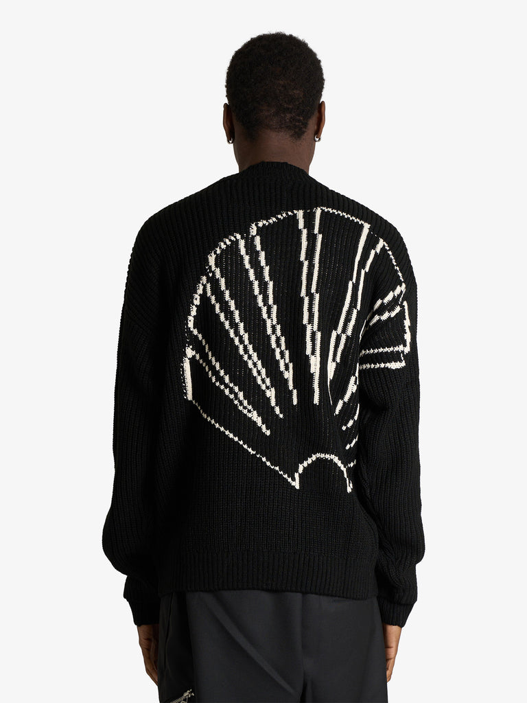 NEW AMSTERDAM maglia logo e bordo grezzo uomo nero