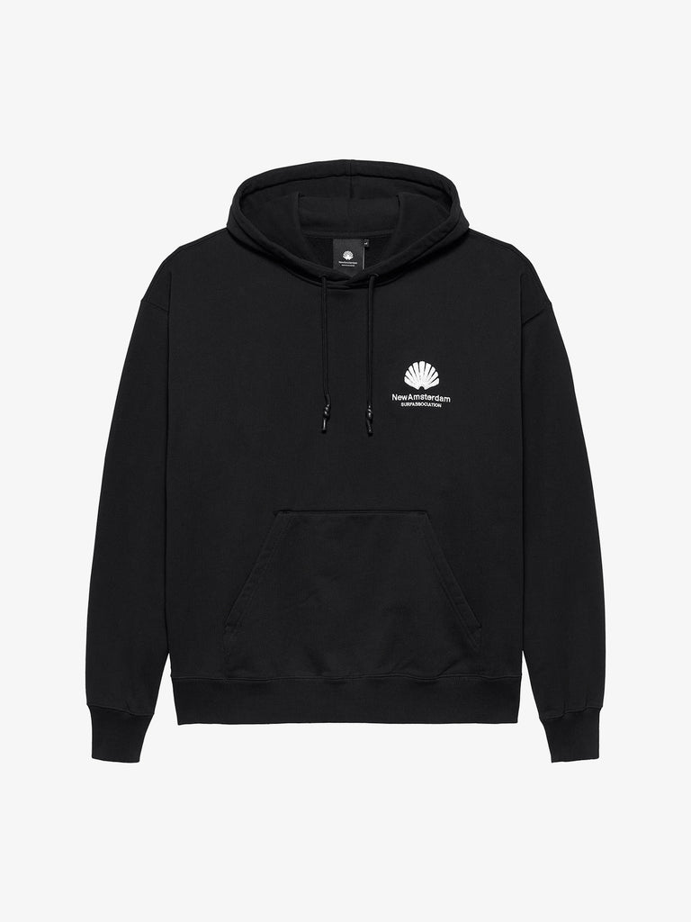 NEW AMSTERDAM felpa con cappuccio con logo uomo nero cotone