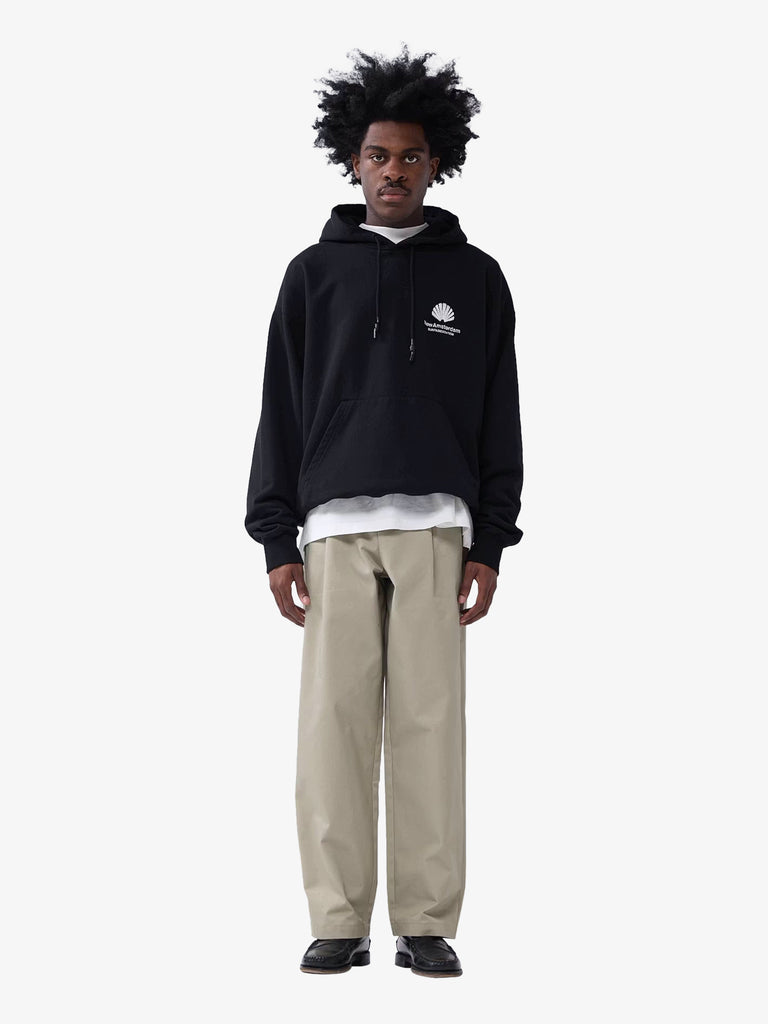 NEW AMSTERDAM felpa con cappuccio con logo uomo nero cotone