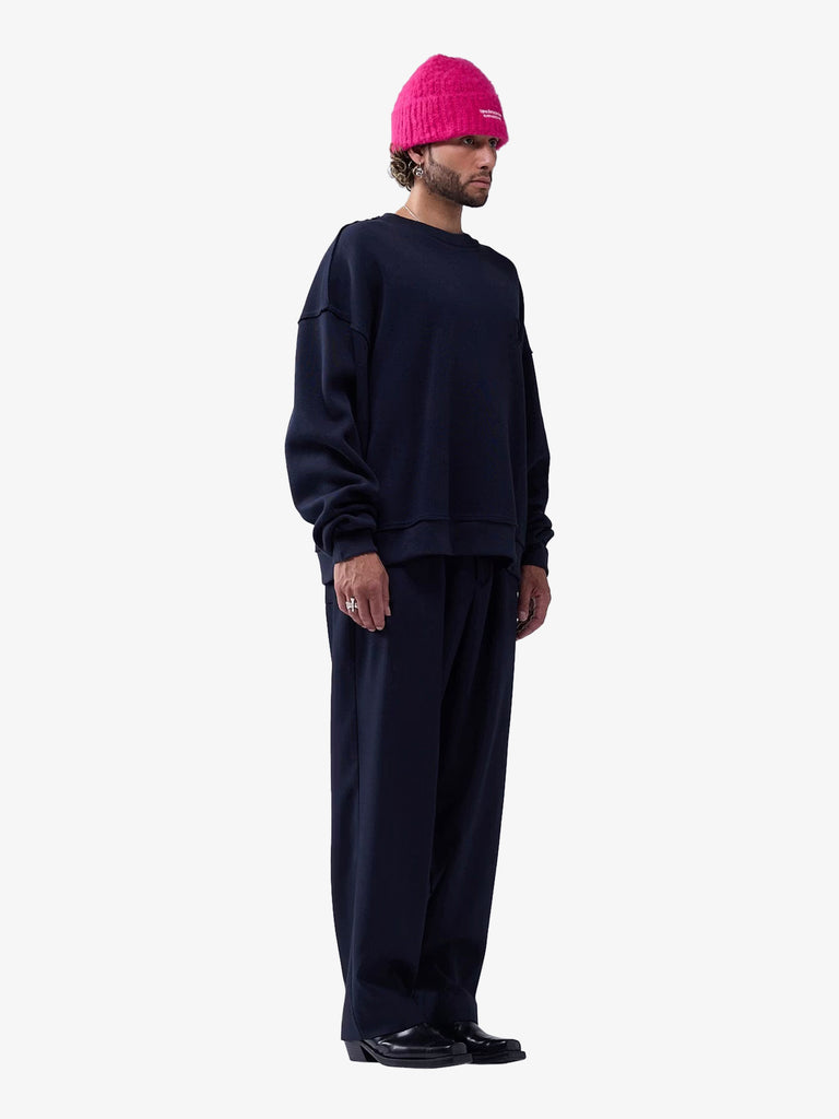 NEW AMSTERDAM maglia a maniche lunghe lace crewneck uomo blu
