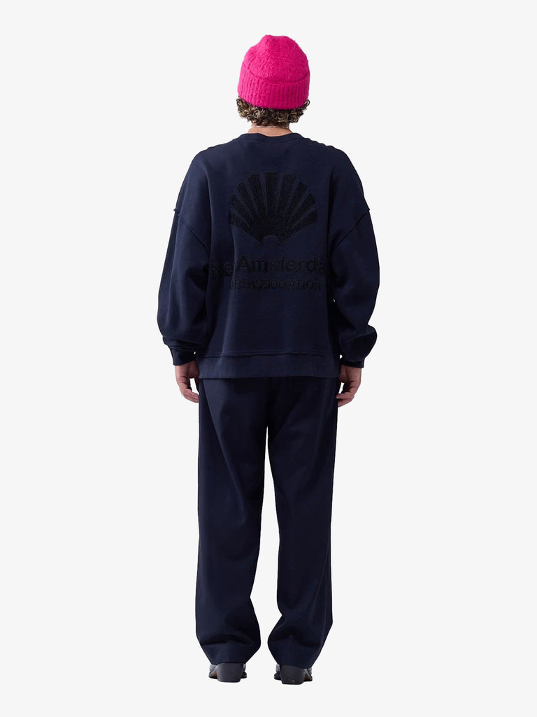 NEW AMSTERDAM maglia a maniche lunghe lace crewneck uomo blu