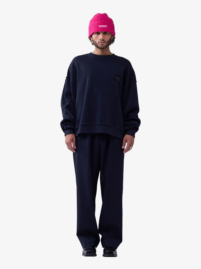 NEW AMSTERDAM maglia a maniche lunghe lace crewneck uomo blu