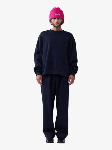 NEW AMSTERDAM maglia a maniche lunghe lace crewneck uomo blu