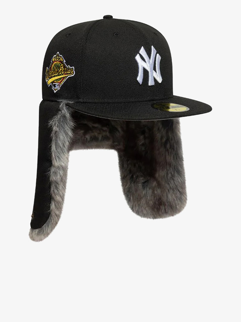 NEW ERA cappello uomo 59fifty new york yankees winter dog ear fitted nero