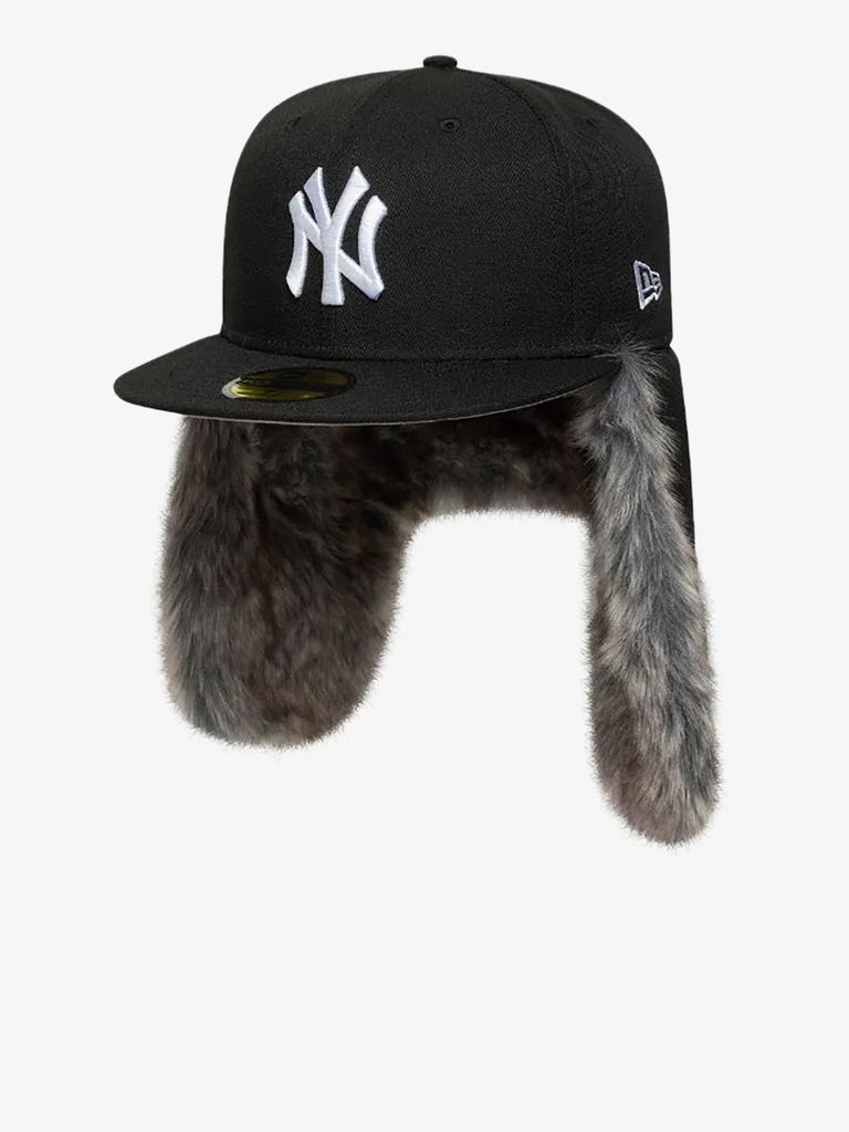 NEW ERA cappello uomo 59fifty new york yankees winter dog ear fitted nero