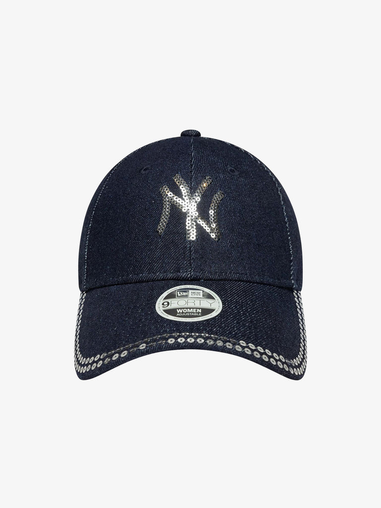 NEW ERA cappello donna 9forty new york yankees mlb paillettes azzurro