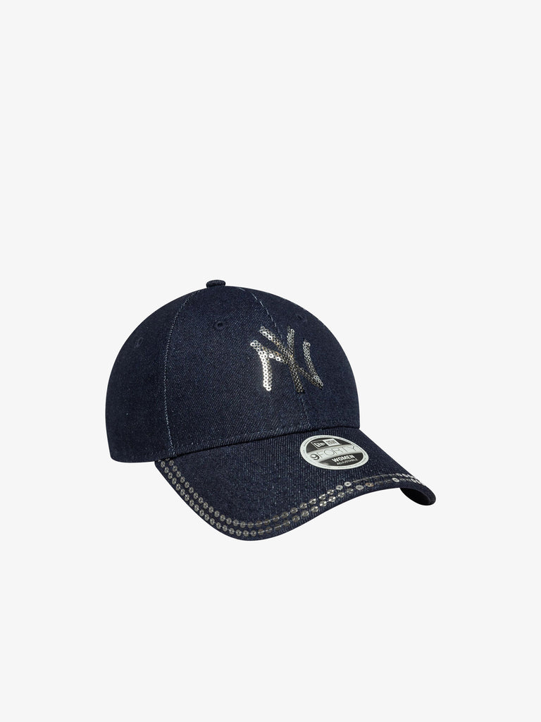 NEW ERA cappello donna 9forty new york yankees mlb paillettes azzurro