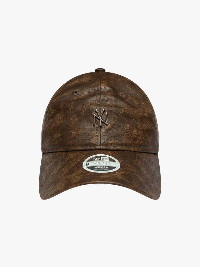 NEW ERA cappello donna 9twenty new york yankees mlb worn eco-pelle marrone