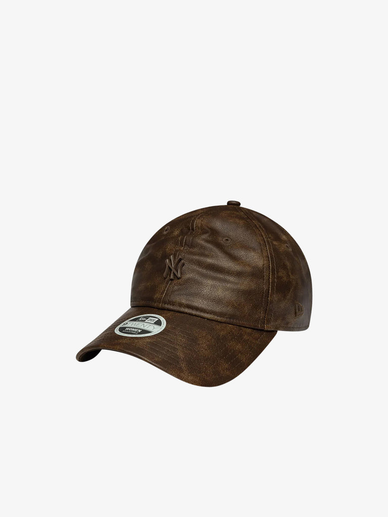 NEW ERA cappello donna 9twenty new york yankees mlb worn eco-pelle marrone
