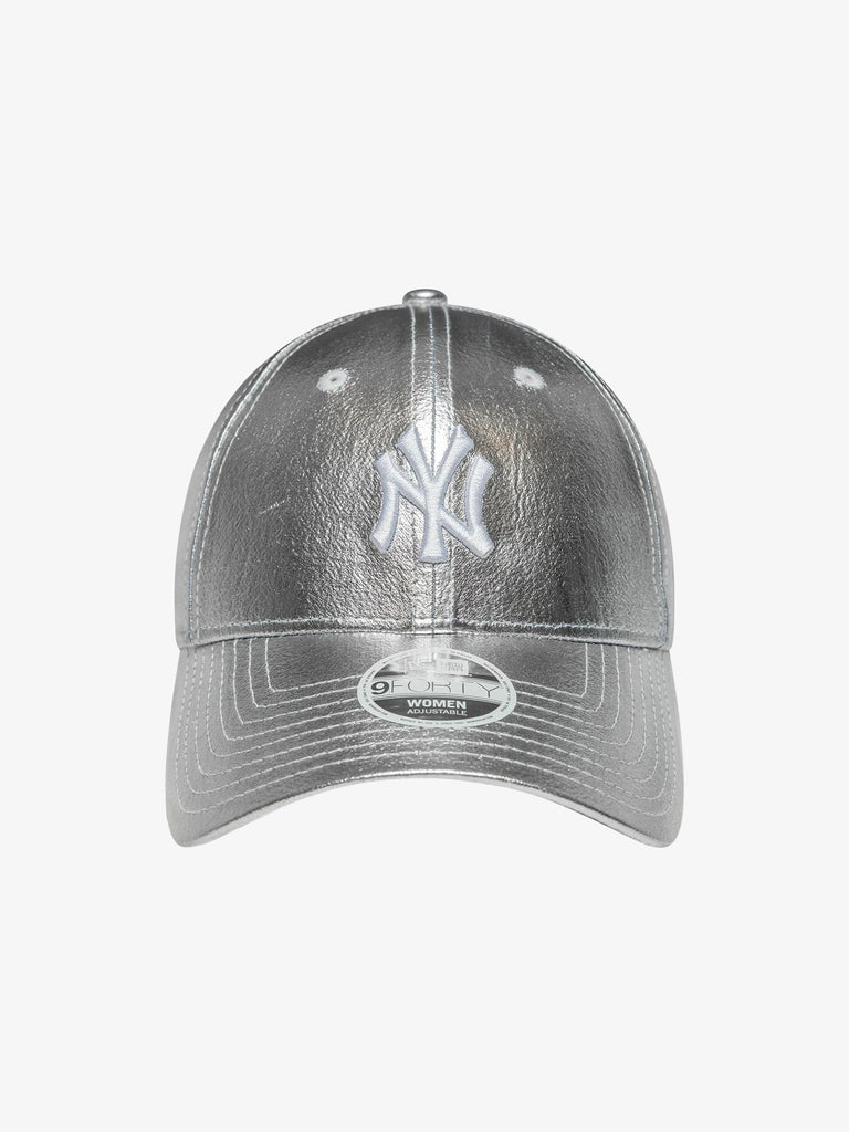NEW ERA cappello donna 9forty new york yankees mlb metallic argento