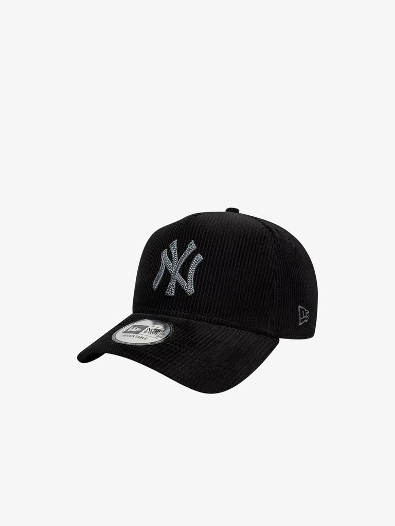 NEW ERA cappello 9forty e-frame new york yankees mlb cord cotone nero