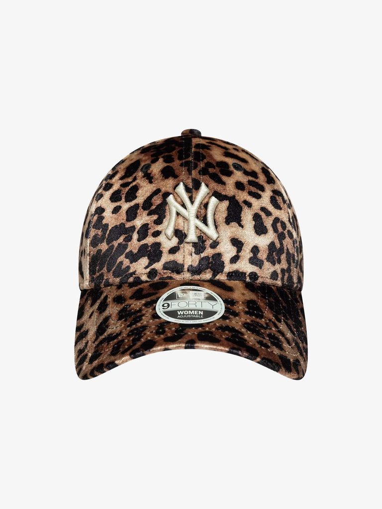 NEW ERA cappello donna 9forty new york yankees mlb leopard velluto marrone