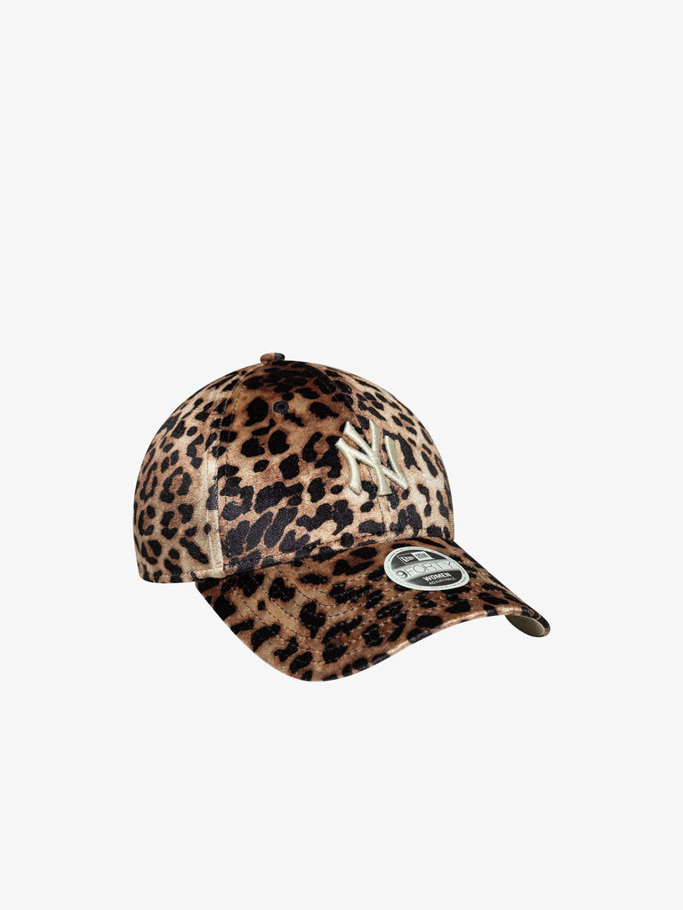 NEW ERA cappello donna 9forty new york yankees mlb leopard velluto marrone